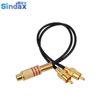 Sindax RCA разъем пара Y адаптер RCA 1 Женский 2 Мужской кабель Разъем 1F2M сплиттер-Сумматор Золото 20 см