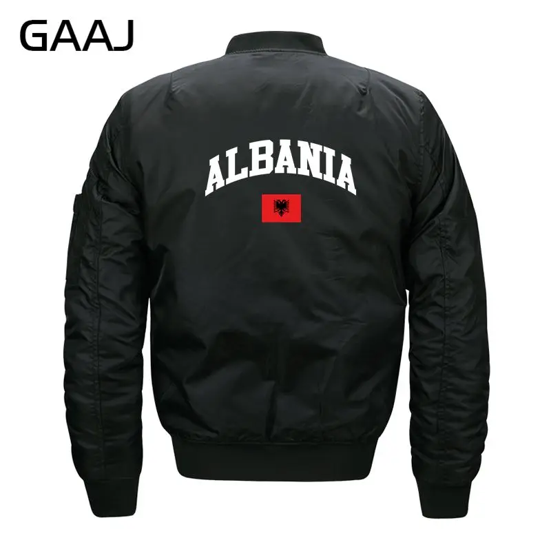 GAAJ Флаг Албании куртки для мужчин 6XL 7XL 8XL плюс размеры куртка брендовая одежда мода для Военная униформа Стиль войны#6214 в - Цвет: Thin Black