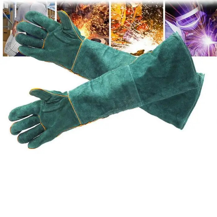 1Pair Electric Welding Gloves High Temperature Resistant Welders Long Gloves 60CM LSMK99