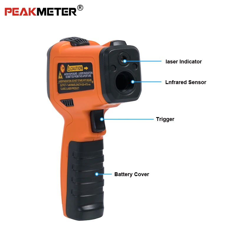 PEAKMETER PM6530B лазерный lcd цифровой ИК инфракрасный термометр измеритель температуры пистолет точечный-50~ 550 градусов Бесконтактный термометр