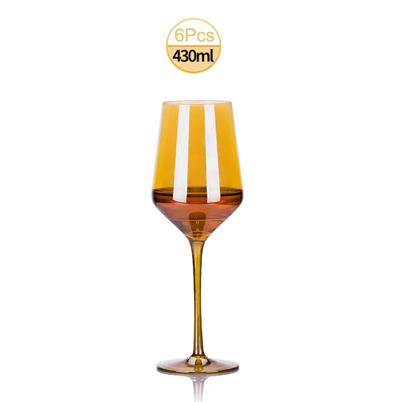 2/4/6 шт. без-этилированный Кристальный стеклянный стакан вина с гальваническим покрытием золотистое шампанское очки u-образный графин Имеющий форму бар отеля вечерние посуда для напитков - Цвет: 6pcs