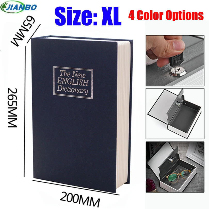 New Design Storage Safe Box Dictionary Secret Book Piggy Bank Money Hidden Secret Security Locker Cash Jewellery With Key Lock