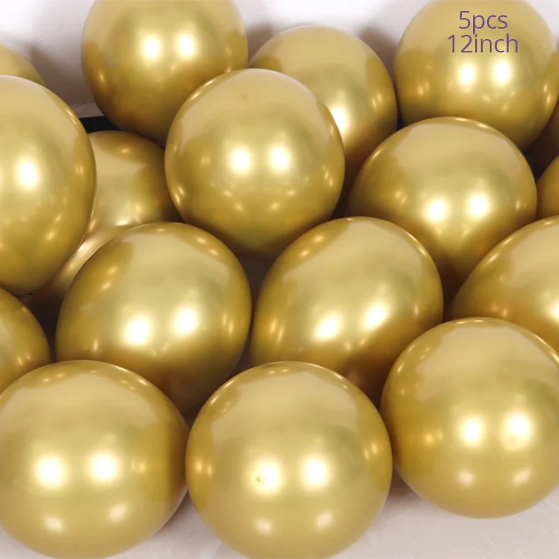 WEIGAO золотые/черные шары на 30 дней рождения латексные шары для взрослых 30 конфетти шары счастливые шары на 30 цифр Globos поставки - Цвет: 5pcs gold metallic