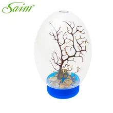 

Saim Mini Tank LED Lighting Lamp Desktop Decorative Plastic Ecological Tank Ornamental Aquarium Plants Fish Tank Aquarium Bowls