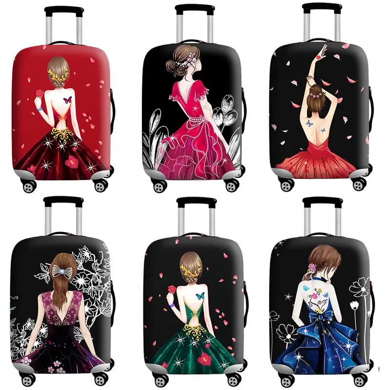 Чехол для багажа с принтом для девочек 18-32 дюймов, чемодан на колесиках, защитный чехол