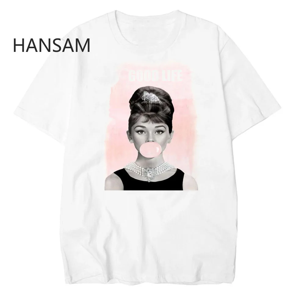 

Good Life T-shirt Women Audrey Vintage Streetwear Funny T Shirts Fashion Harajuku Tee Shirt Homme Tops Casual Tshirt Top