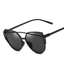 Plastic material Newest Brand Designer Cat Eye Mirror Sunglasses Women Twin-Beams Stylish Lady Flat Plane oculos de sol Uv400 цена Plastic material Newest Brand Designer Cat Eye Mirror Sunglasses Women Twin-Beams Stylish Lady Flat Plane oculos de sol Uv400 цены онлайн