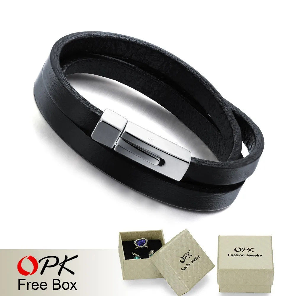 Мужские классические трехслойные браслеты из натуральной кожи PH908|jewelry laser welding
