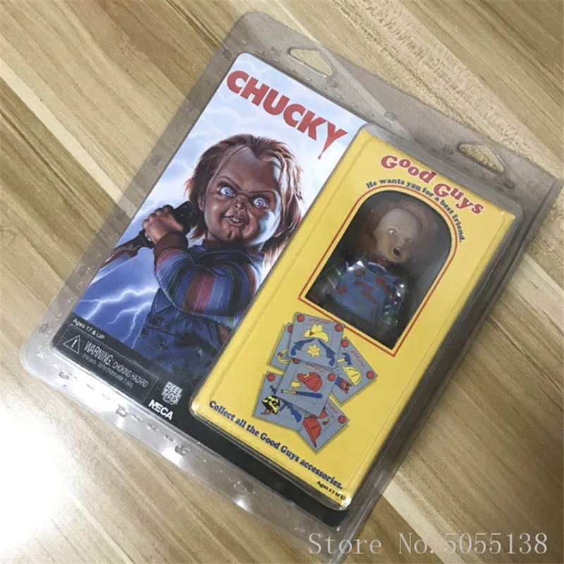 

NECA Good Guys Child's Play Chucky Real Clothes Version PVC Action Figurs Doll Toy Brinquedos