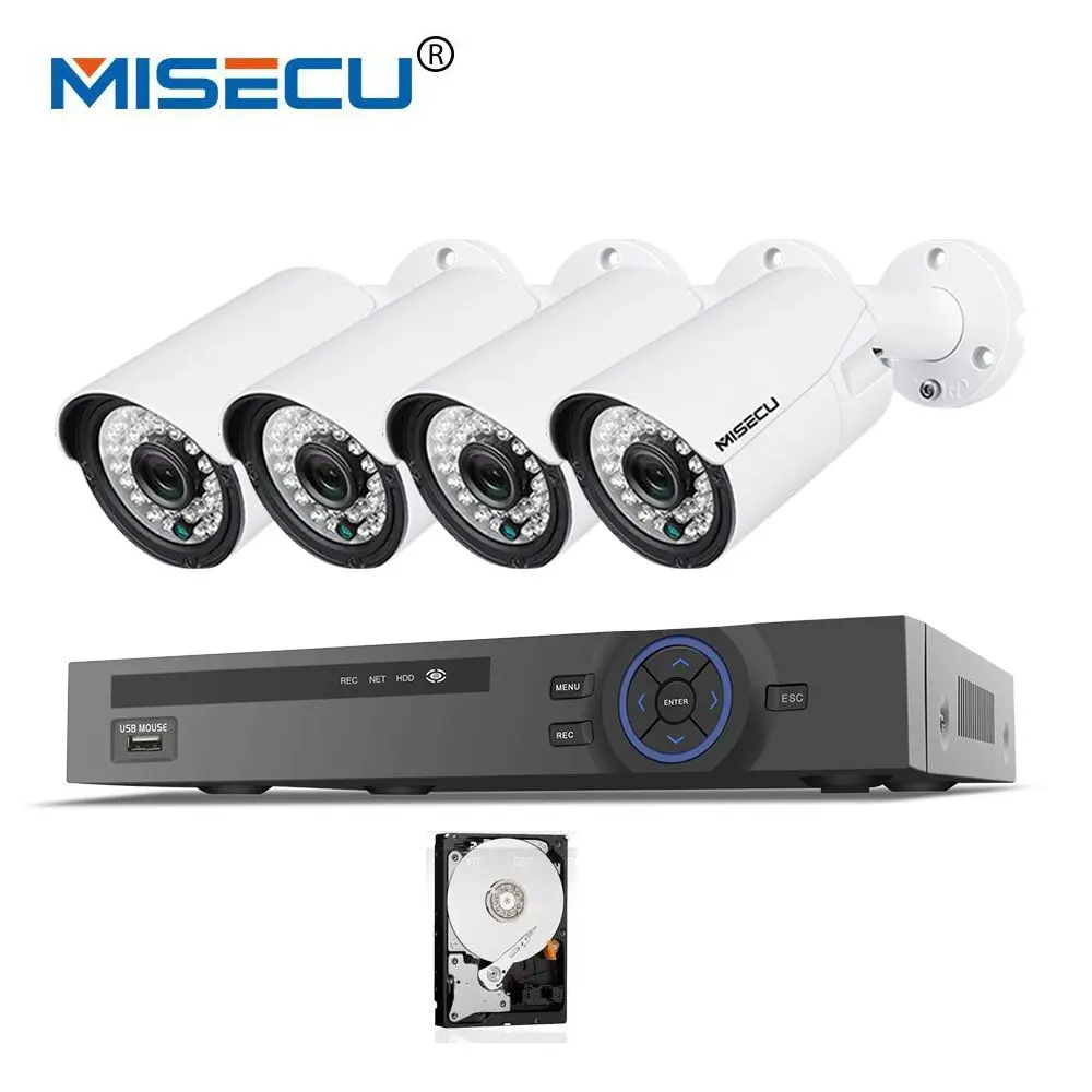 

MISECU 4CH PoE 1080P NVR CCTV System 2.0MP Outdoor IP Camera HD 1080P NVR Recorder Video Security Camera Surveillance System