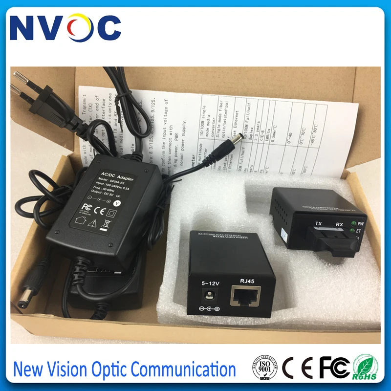 10/100 м 850нм 550 многорежимный двойное волокно 1RJ45 SC внешний источник питания евро
