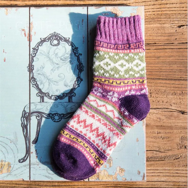 Новые популярные женские носки теплые 5 пар/лот осень-зима удобные шерстяные носки женские и женские рождественские носки