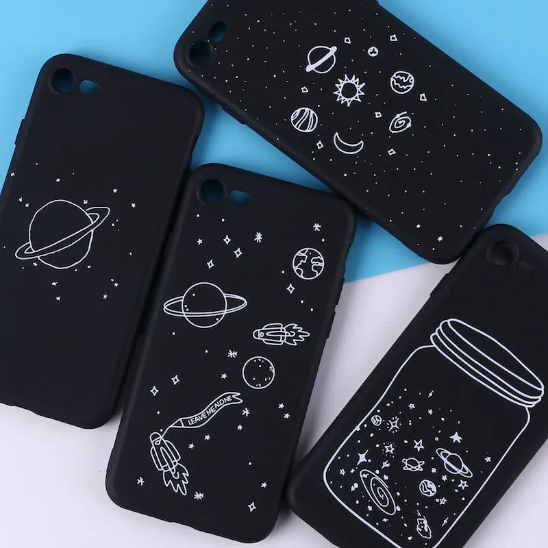

Cong Fee Outer Space Planet Stars Moon Spaceship Soft TPU Silicone phone case for iphoneX XR XS MAX 8 7 6splus