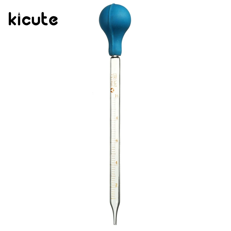 Kicute 1 шт. резиновая головы Стекло Градуированные Пипетки Капельницы жидкость капельницы масштаб линия лаборатории химическое оборудование 20x1,2 см - изображение
