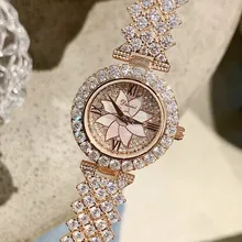 Top Luxury Diamond Women Watches Fashion Rose Gold Ladies Watch Women Rhinestone Crystal Quartz Dress Watches Clock reloj mujer yaqin fashion elegant women s rhinestone quartz watch lady casual luxury dress bracelet watches diamond crystal clock