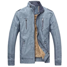 Кожаные куртки мужские Промытые ПУ Кожаные Мотоциклетные Куртки мужские s зимние плюс бархатные теплые пальто Jaqueta De Couro Masculino Parkas