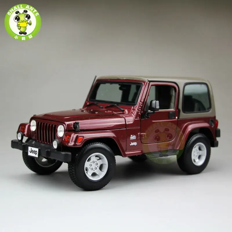 1:18 Scale Jeep Wrangler Sahara Diecast Car Suv Model Maisto 31662 Red&Gray