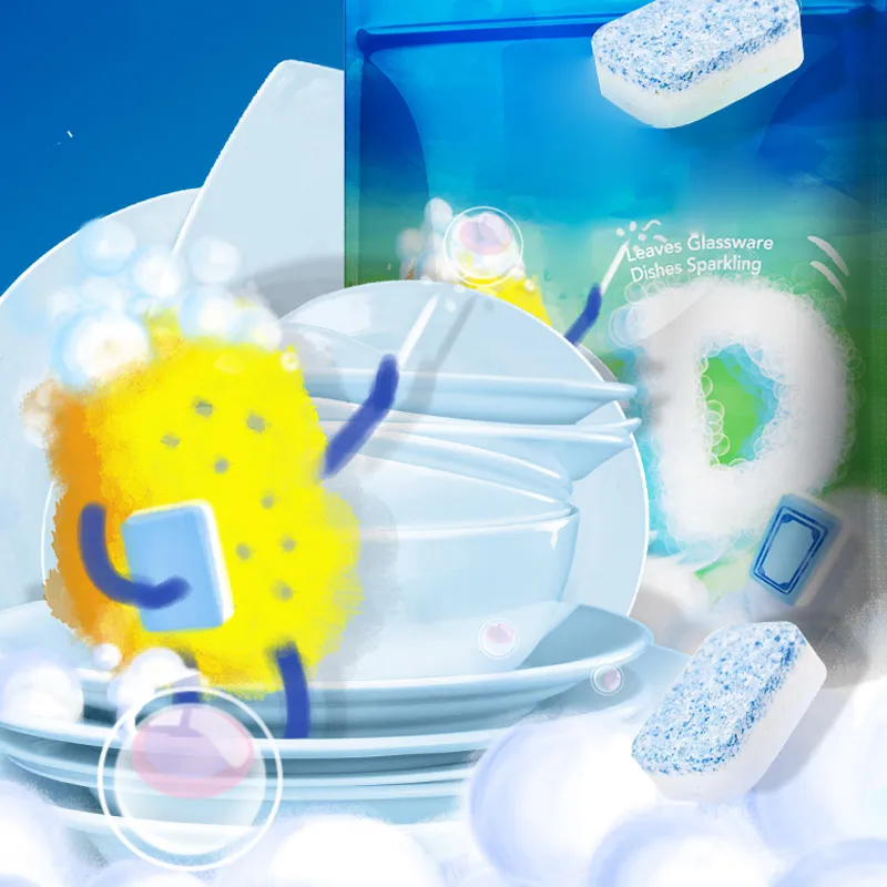 3/5 Pcs Dishwasher Detergent Tablet Dish Tabs Cleaning Dishwashing