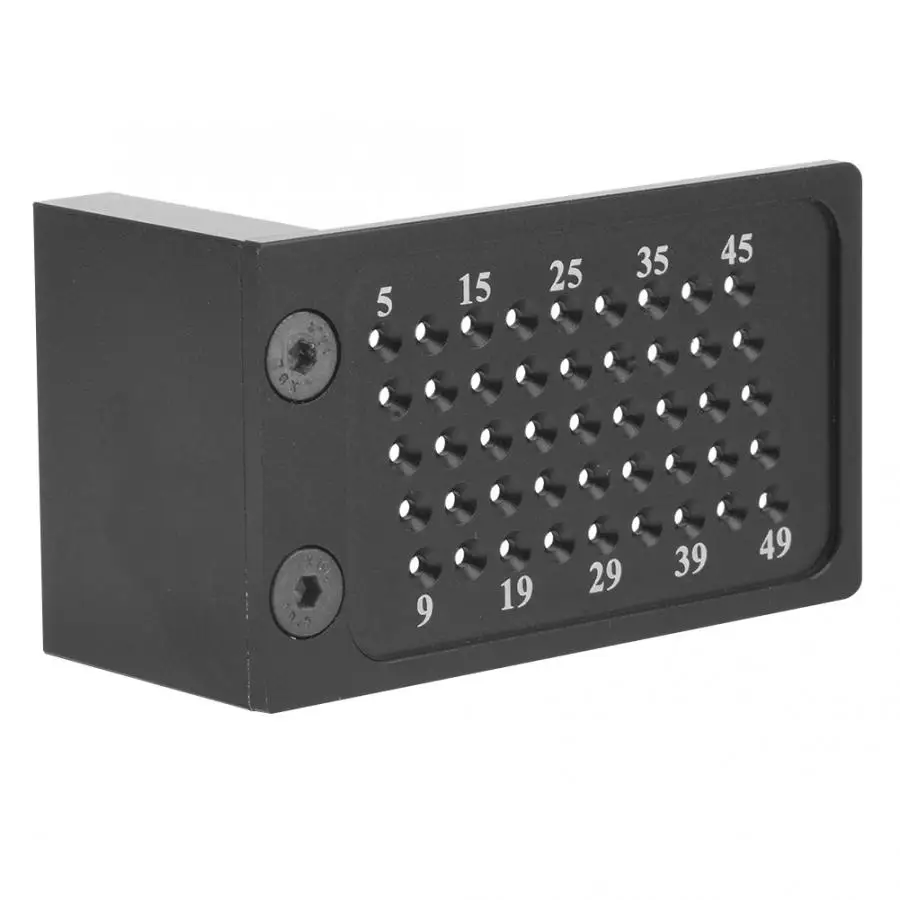 

Aluminum Alloy Woodworking Scriber L Type Square Ruler Carpentry Marking Measuring Tool 68*40*32 Hole Positioning Crossed Gauge