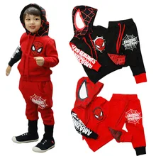 Осенний комплект детской одежды «Человек-паук» на возраст от 3 до 7 лет спортивные костюмы для мальчиков «Человек-паук» комплект одежды кофта с капюшоном+ штаны детский костюм Человек-паук