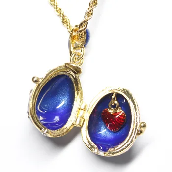 

2019 Hottest Jewelry Love Is Here Brass Enamel Handmade Vintage Egg Pendant Charm Crystal Necklace Can Open Gift To Women Lover