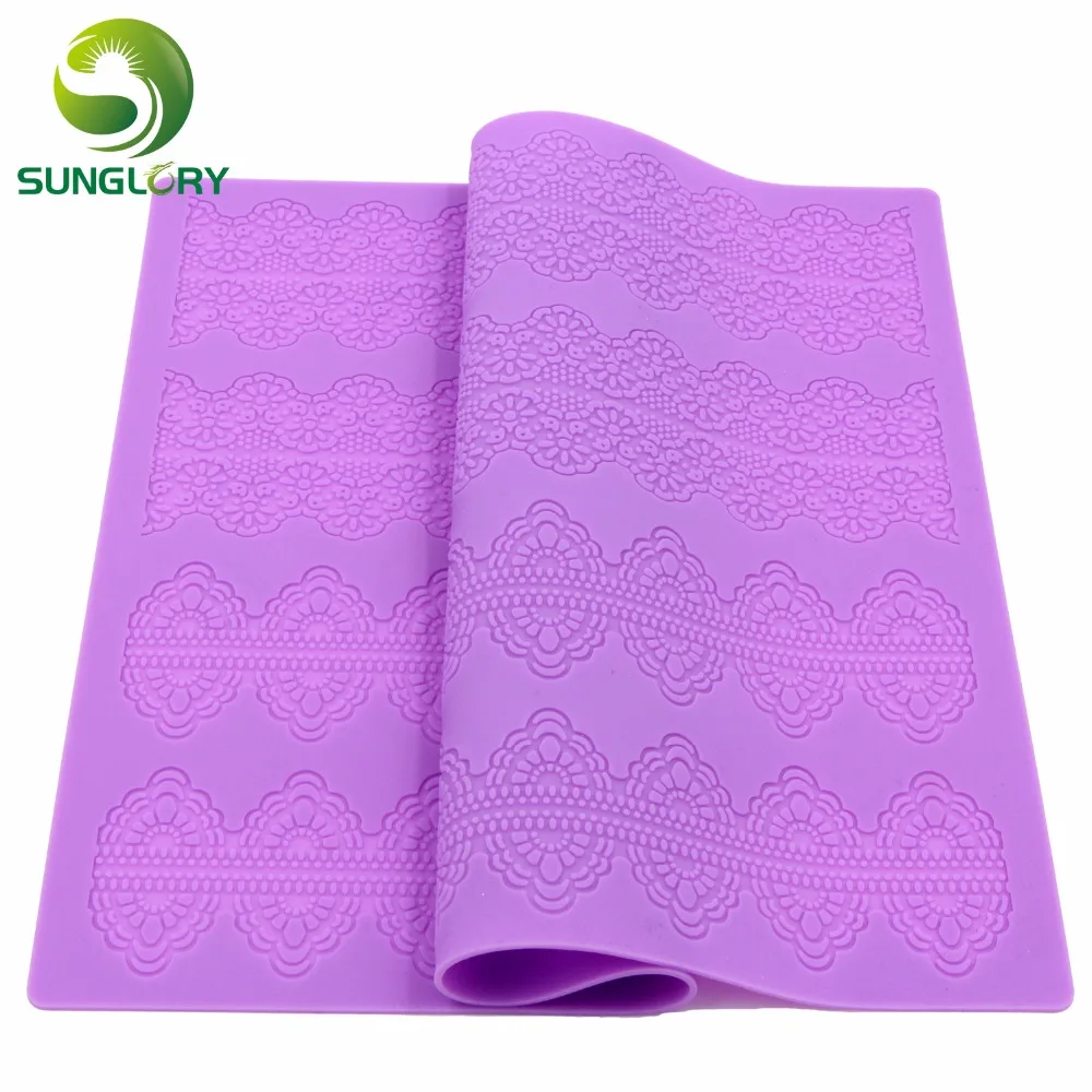 

DIY Baking Lace Mat Fondant Silicone Lace Mat Molde Rendas de Acucar Sugar Craft Lace Moulds For Cake Decorating Pate a Sucre