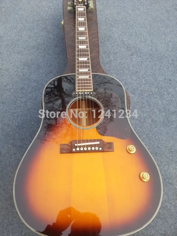 

2019 New + Factory + Chibson G160 acoustic guitar sunset finish John Lennon style J160e electrical acoustic guitar free shipping