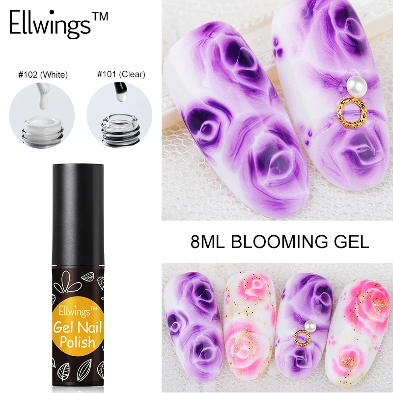 

Ellwings Blooming Effect Gel Nail Polish Blossom Gel Lacquer Magic Professional Varnish Soak Off UV Led Long-Lasting Vernis