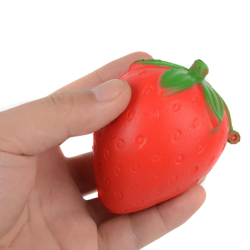 8CM PU Material Mini Soft Squishy Strawberry Candy Scented Slow Rising Fruit Strawberry Key ...