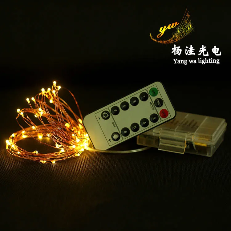 

Eight functions remotely waterproof battery box of copper lamp string of colored lights The production of wholesale