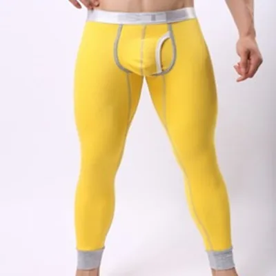 Новое поступление Мужские пижамные штаны сохраняющие Тепло Длинные сексуальные пижамы сексуальные мужские пижамы Мужская одежда брюки пижамы MQ282 - Цвет: yellow