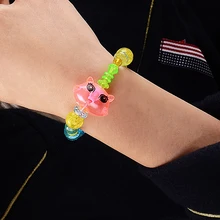 Случайный цвет кристалл шармы бусины мультфильм Лошадь Единорог собака кошка кролик DIY игрушка Дети Прекрасный Strand браслеты для детей