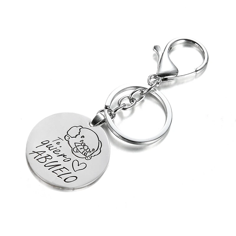 Новый модный брелок для ключей в подарок серебряная с надписью te quiero love abuelo