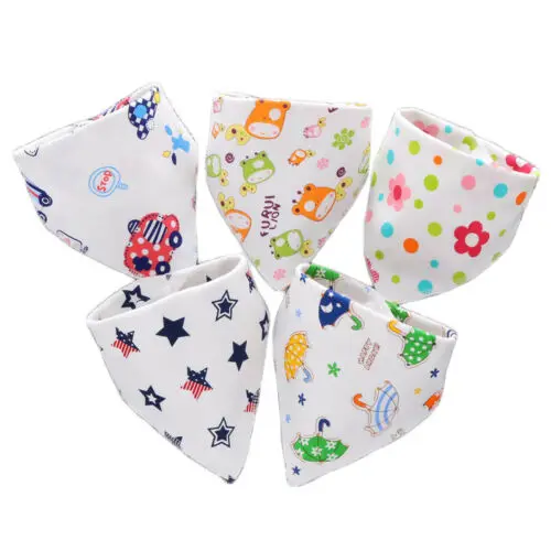 Infant Kids Baby Unisex Feeding Saliva Towel Dribble Triangle Bandana Bibs