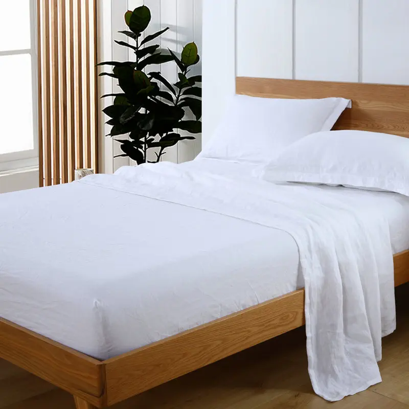 Aliexpress 100 Pure Linen Sheet Set Flat Ed 100 Pure Linen Sheet Set Flat Ed Pillowcase 4 Pcs Bed