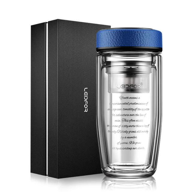 2019 Hot Glass Tea Bottle Thermo Filter Vacuum Flask 360ml Office