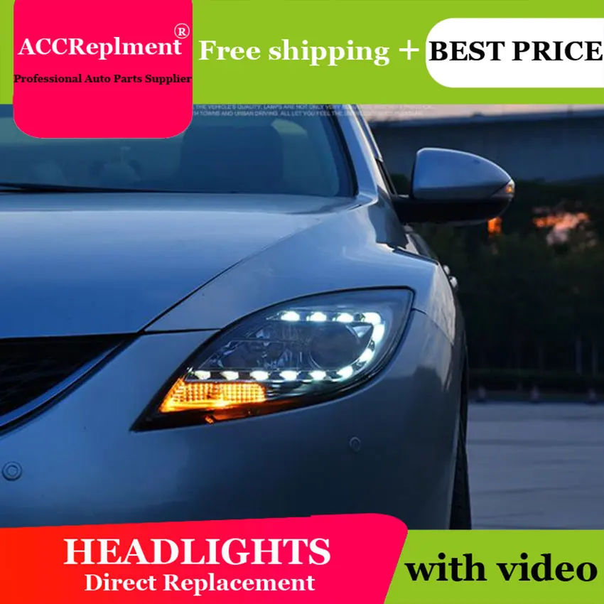 Автомобильный Стайлинг для Mazda 6 светодиодные фары 2009-2013 led фара ангельские глазки