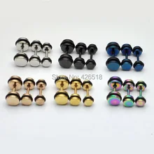 4 5 6 мм Диаметр титановая сталь черный резиновый уплотнитель гантель Мужская Панк закручивающаяся задняя часть(пирсинг) серьги-гвоздики
