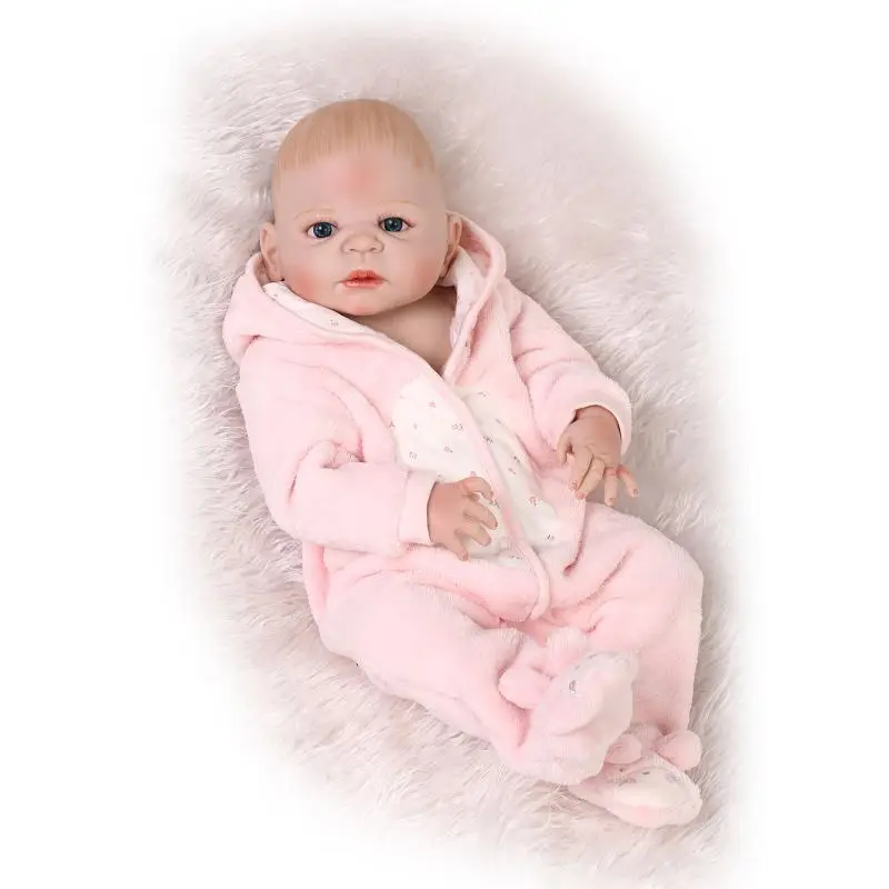 

57CM Reborn babies Full silicone body lifelike bebe alive girl dolls bald head bath doll kids gift bebe toys boneca reborn