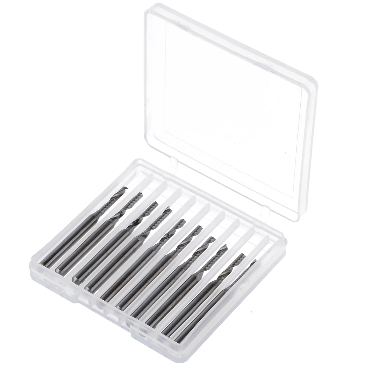 10pcs 1/8" Shank Milling Cutter 2x12mm Solid Carbide End Mill Engraving Edge Cutter CNC Router Bits for Cutting Slotting