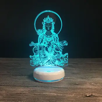 

Goddess Of Mercy 3d Visual Illusion LED Lamp Acrylic 3d Night Light With 7 Color Changing Home Decoration DeXmas Gift