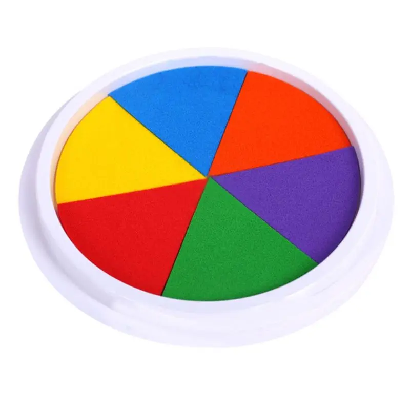 Забавные 6 цветные чернила Pad DIY палец живопись забавный большой круглый для детей обучения Образование Рисунок игрушка