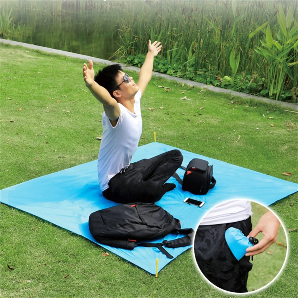 

Portable Ultra-thin Folding Pocket Blanket Camping Waterproof Blanket Outdoor Fishing SandBeach Mat Picnic Self-driving Mat