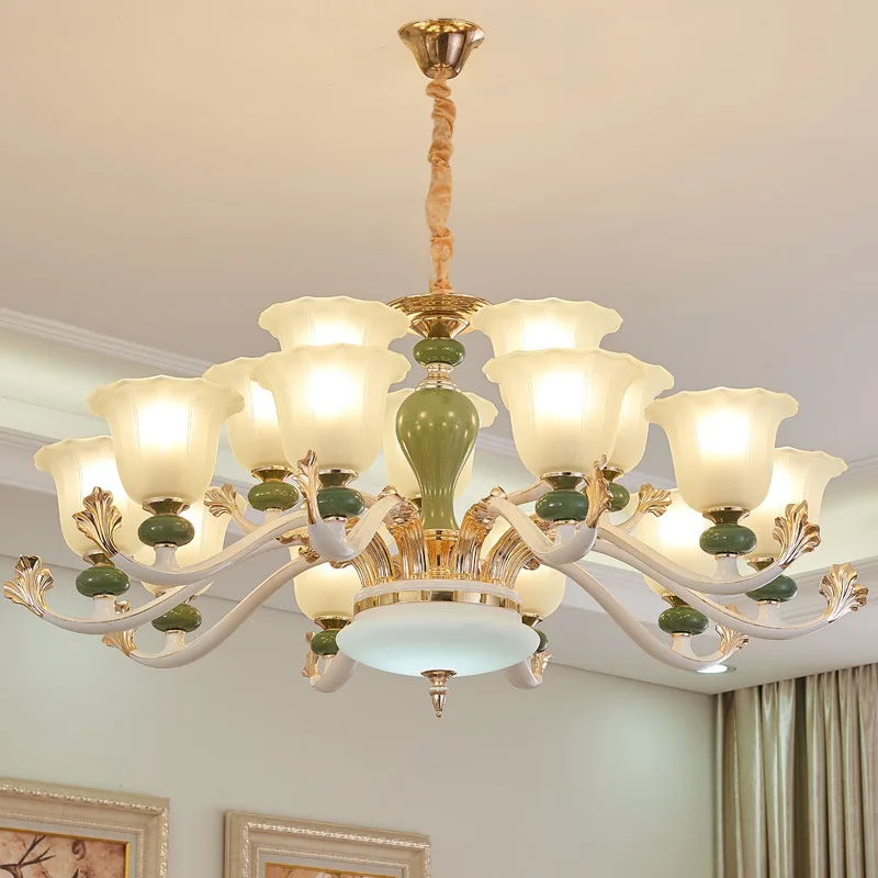 

Modern LED chandelier living room suspended lamps Nordic Glass luminaires bedroom lighting home fixtures ceramics hanging lights
