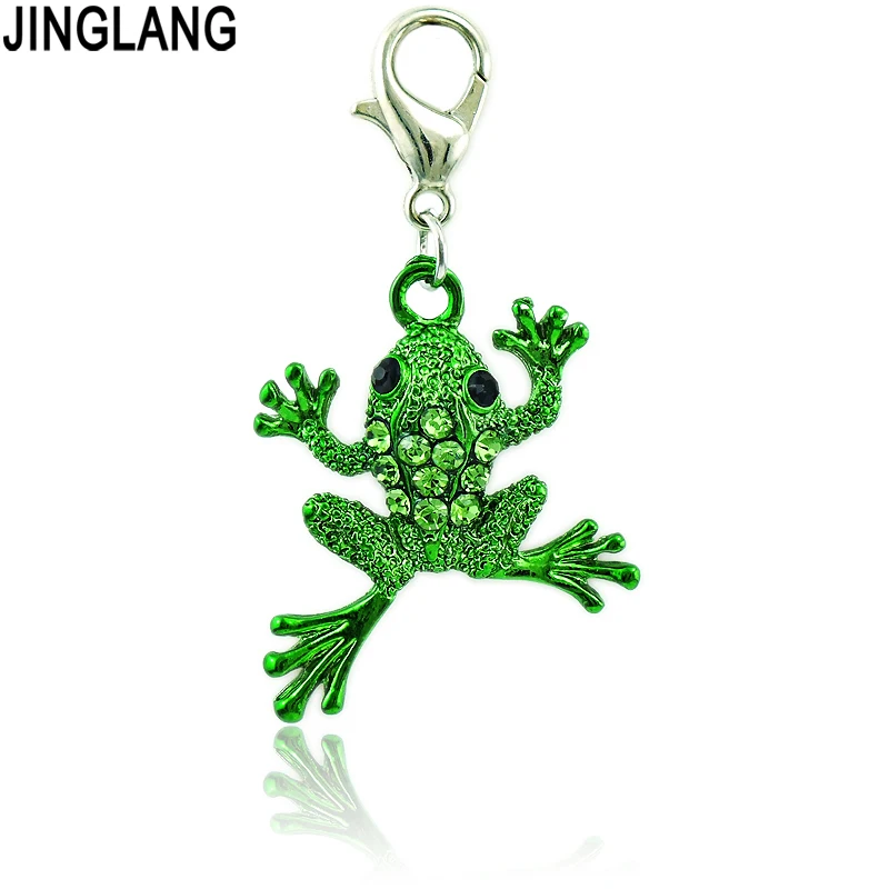 JINGLANG модные детские подарки подвески на застежке Лобстер стразы в виде лягушки