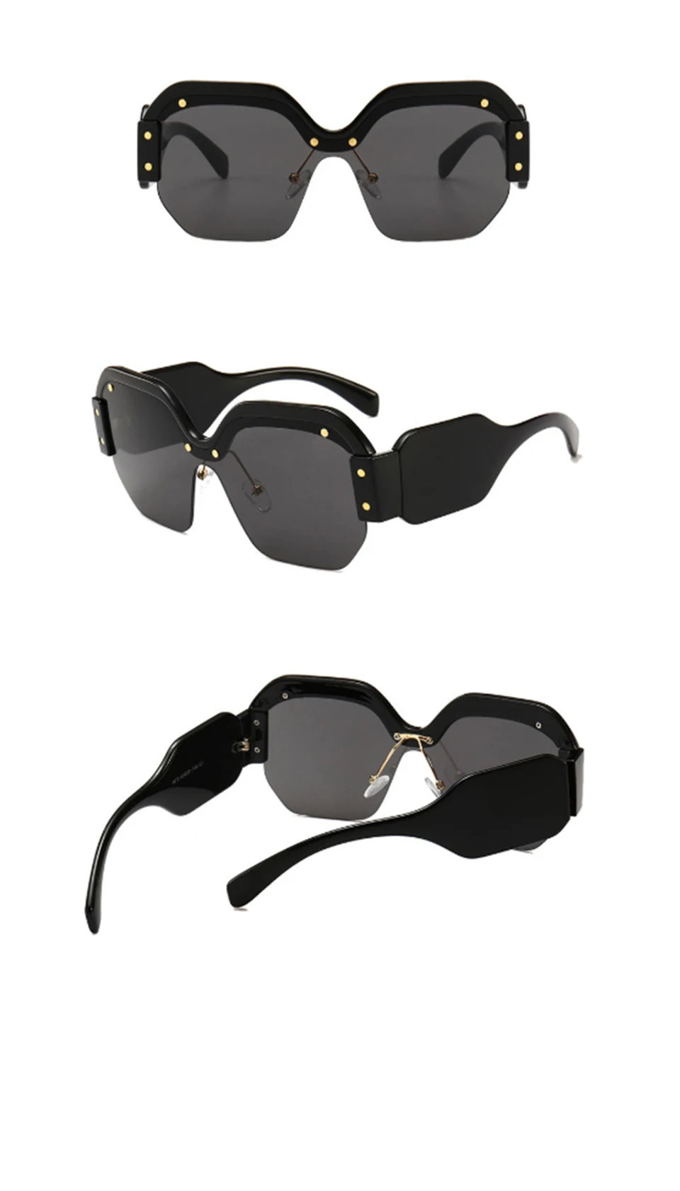 jumlai Oversized  punk Sunglasses Women Big Frame Square Sun glasses Brand Designer Fashionable Unique modeling Eyewear Cool (4)