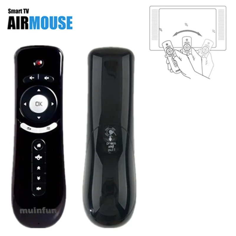 

T2 Remote Control Gyroscope Mini Fly Air Mouse 2.4G Wireless receiver for 3D Sense Game PC Google TV Player