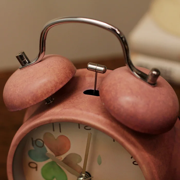  Creative retro table clock bedside alarm clock student's desktop super-quiet study bedroom clock ta - 32424059102