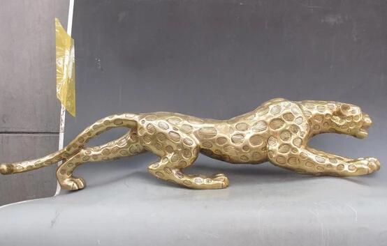 

wholesale factory 9 Chinese Folk Bronze Copper Lucky Money Leopard Cheetah Art Statue Figures