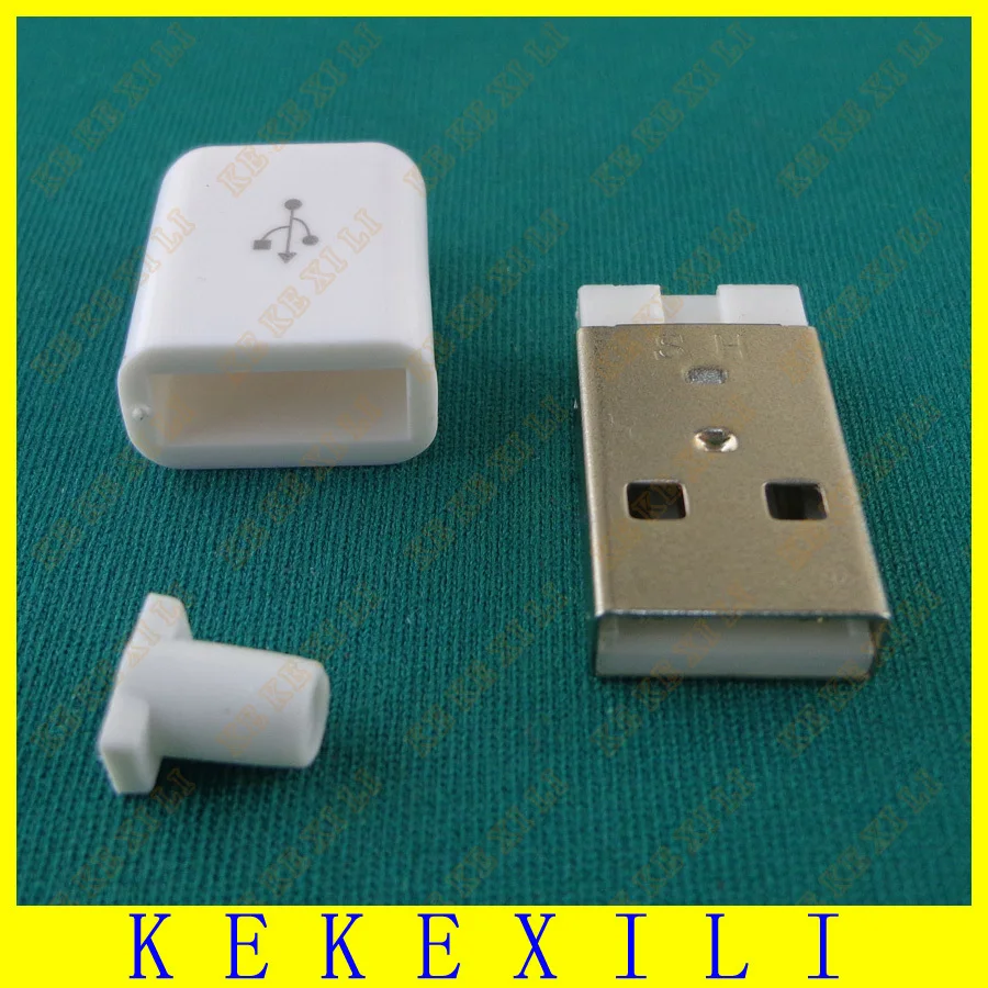 500 шт. 4-контактный разъем USB 2 0 типа А папа с белой пластиковой крышкой | Компьютеры